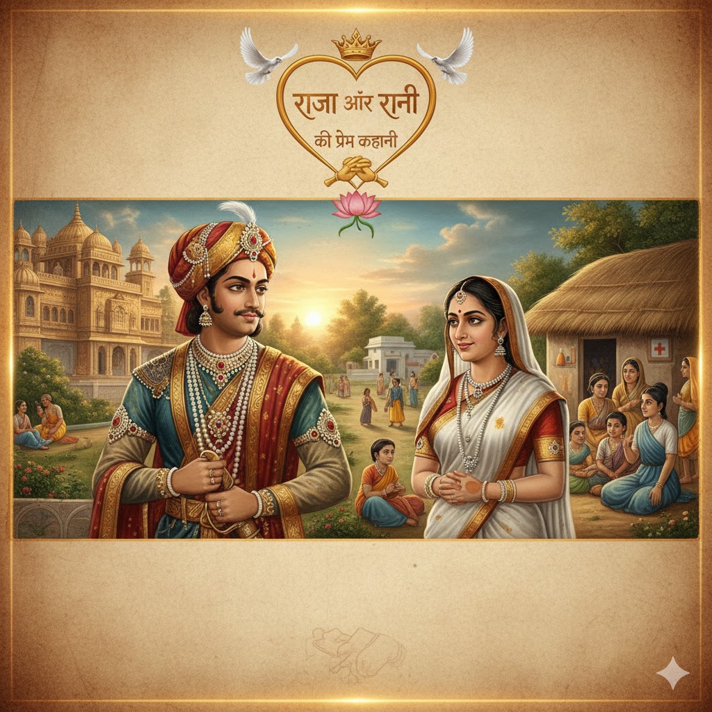 💖 राजा विक्रम और रानी मीरा की प्रेम कहानी 👑